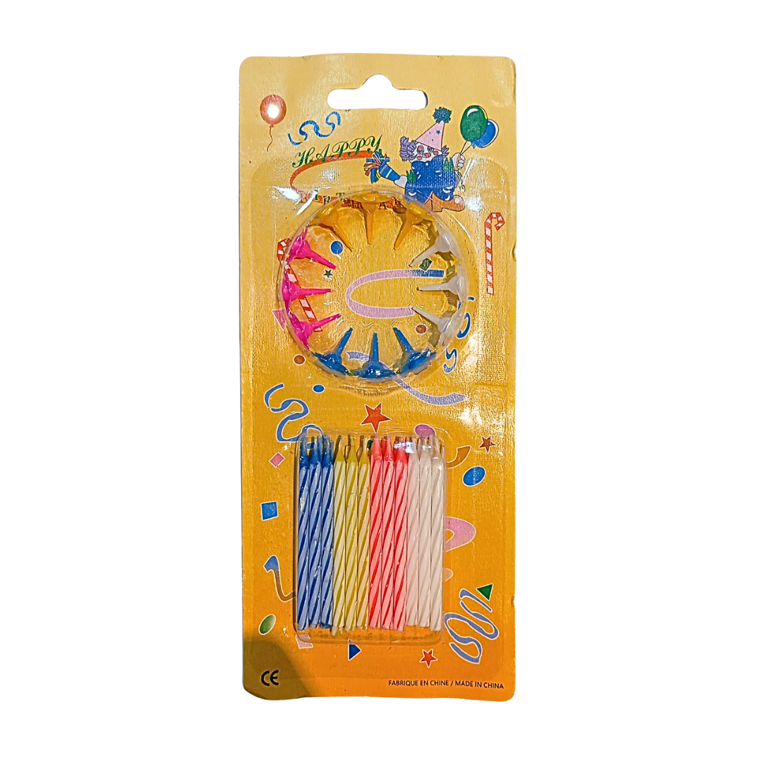 BIRTHDAY CANDLES ASST COL 1X24