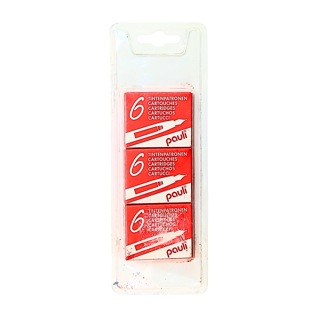 PAULI FOUNATN PEN INK CARTRIDGE RED 1X3