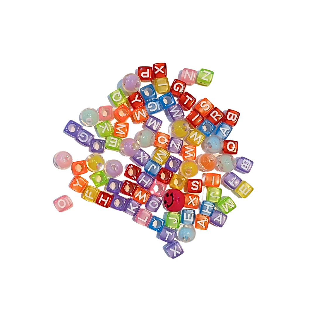 PLASTIC COLOR BEADS 100G