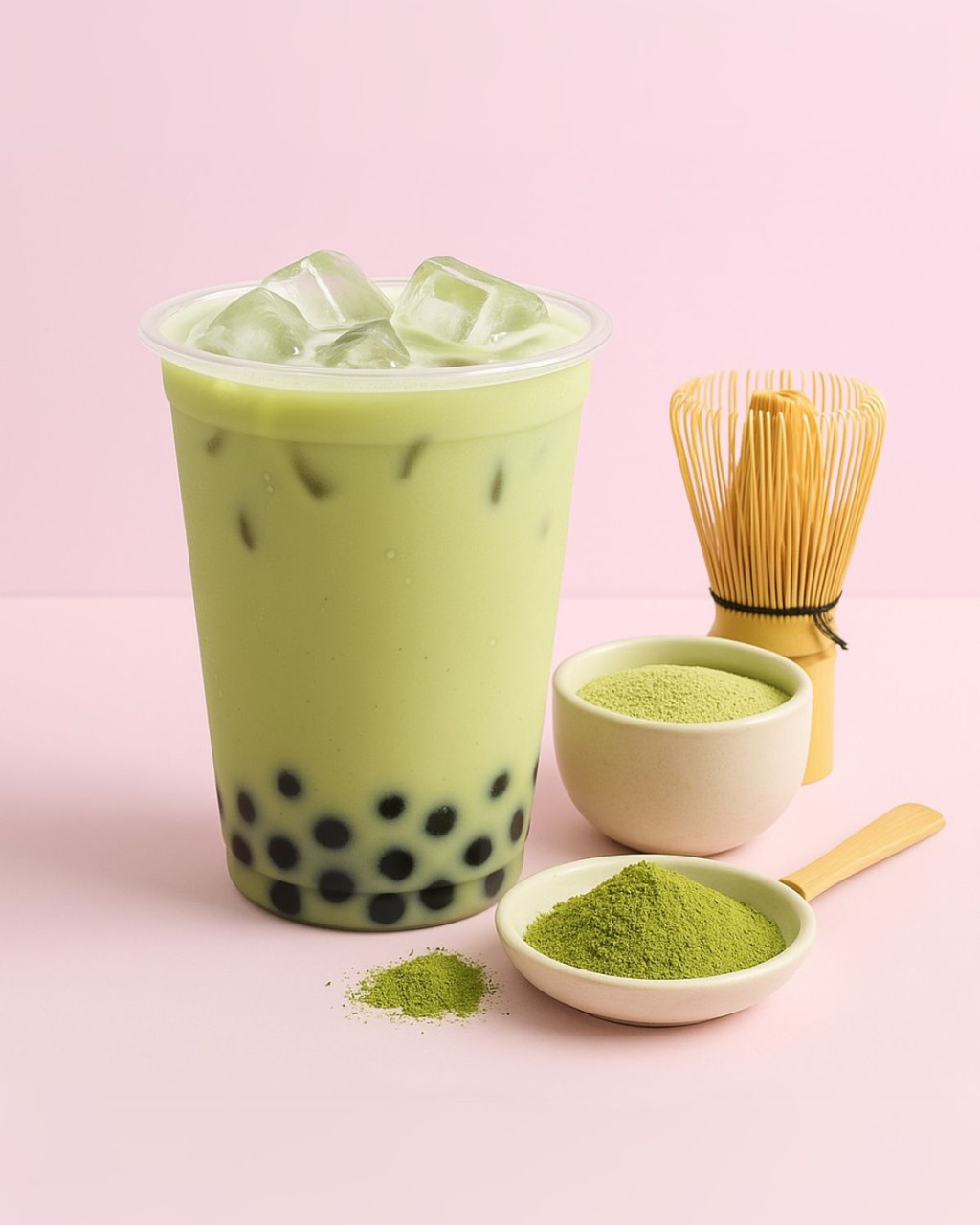 Iced Matcha Boba Tea