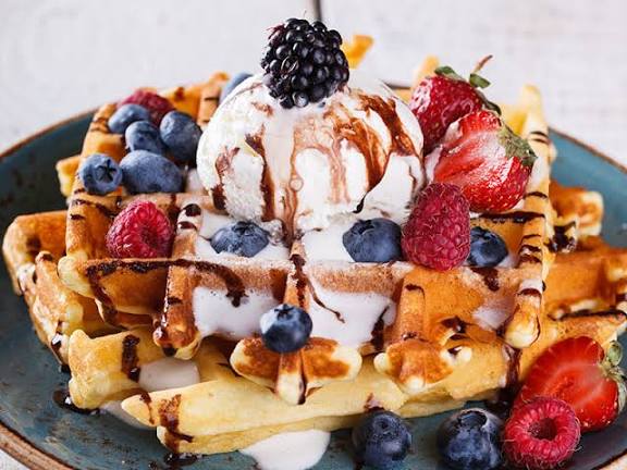 Waffles With Ice Cream