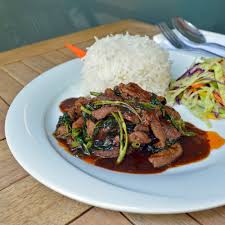 Kankun Beef Served with Rice and Salad