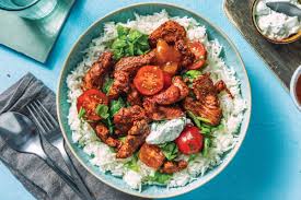 Grilled Chicken Served with Rice and Salad
