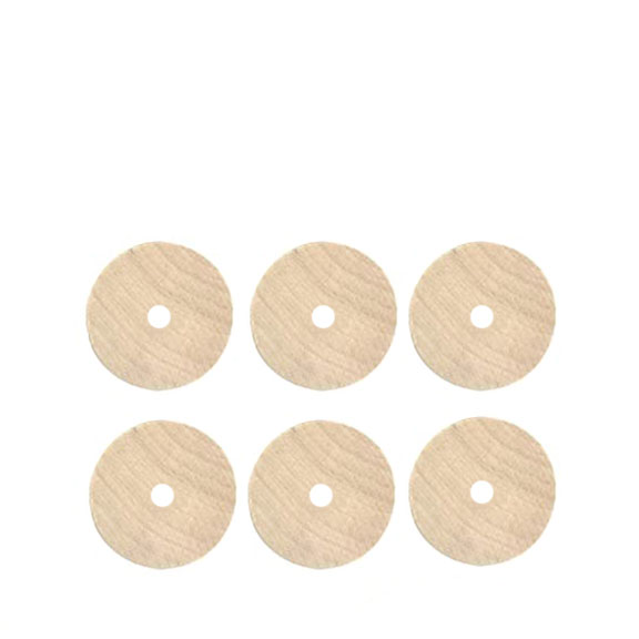 WOODEN ROUND BLOCKS WITH HOLE 28MM NATURAL COL.