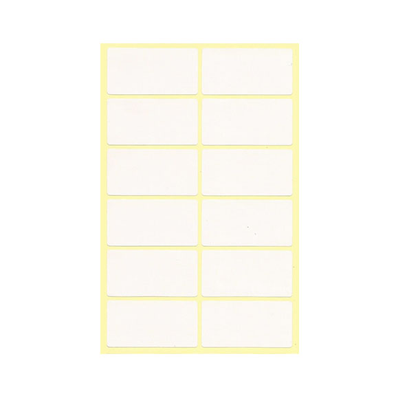WHITE STICKER LABEL RECTANGLE 1.8X3CM 1X24 10 SHEETS 3884-017