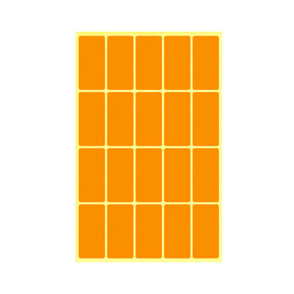 FLUORESCENT STICKER LABEL RECTANGLE 1.8X3.7CM 1X12 10 SHEETS 3885-004