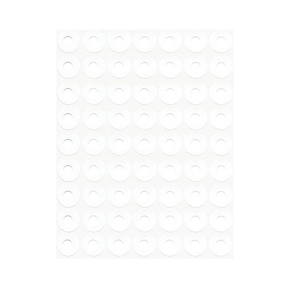 WHITE STICKER LABEL CIRCLE WITH HOLE 1.4CM 1X63 10 SHEETS 3880-015