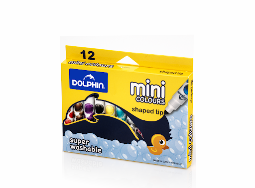 DOLPHIN MINI MARKERS WASHABLE 1X12