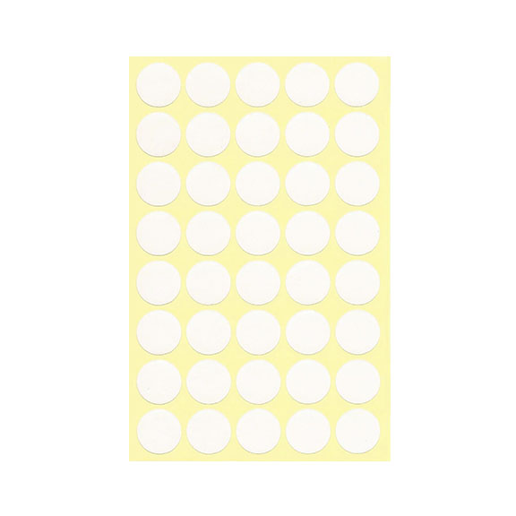 WHITE STICKER LABEL CIRCLE 1.8CM 1X40 10 SHEETS 3884-013