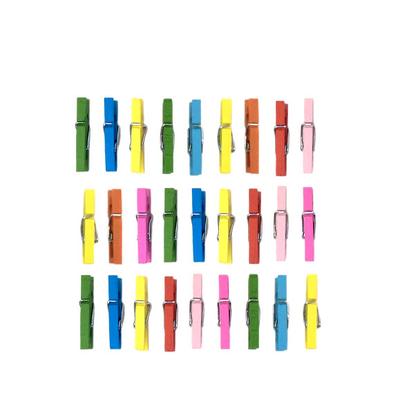 COLOURED WOODEN CLIPS