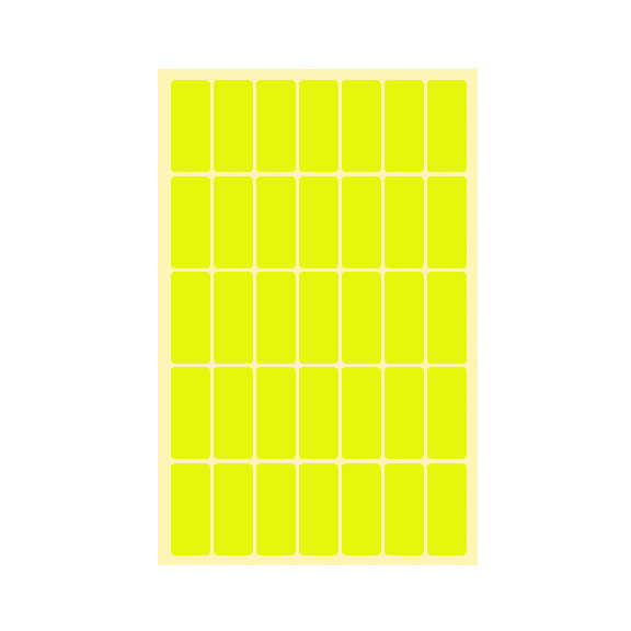 FLUORESCENT STICKER LABEL RECTANGLE 1.2X3CM 1X35 10 SHEETS 3885-005