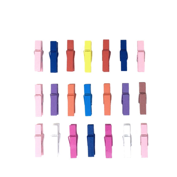 WOODEN CLIPS ASSTD.COL.20PCS