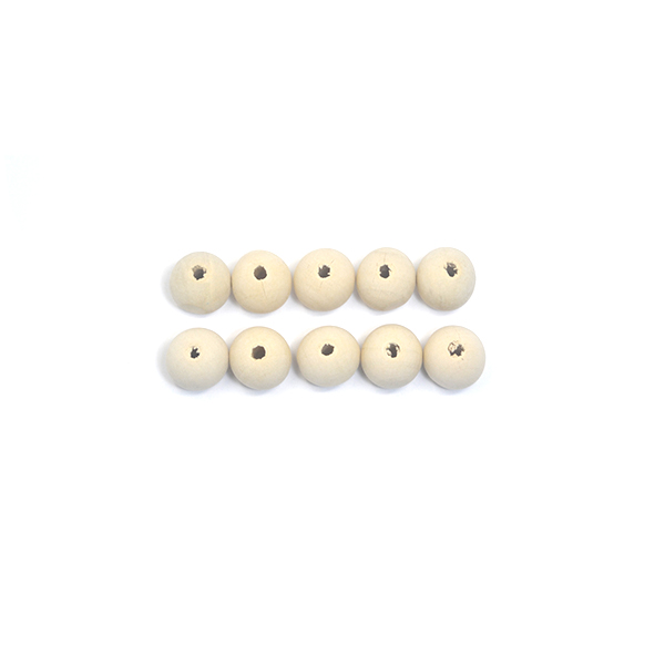 WOODEN BEAD 20MM PLAIN 1x10