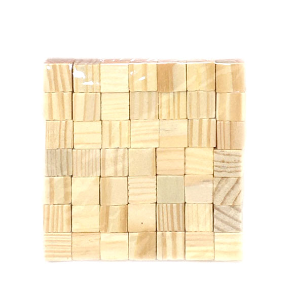 WOODEN CUBES 1.5CM*49PC NATURAL COL