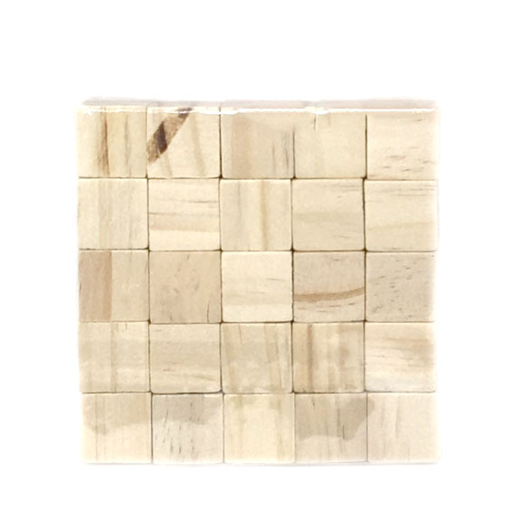 WOODEN CUBES 2CM*25PC NATURAL COL