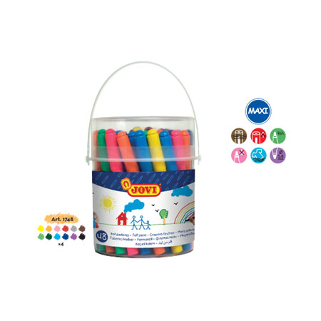 MAXI FELT-TIP 48PENS JAR