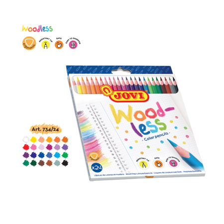 WOODLESS 24 COLOR TRIANGULAR PENCILS