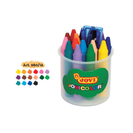 WAX CRAYONS 16 PCS JAR + SHARPENER