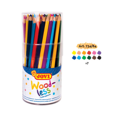 TUBE 84 TRIANGULAR WOOD-FREE PENCILS WOODLESS ASSORTED COLOURS