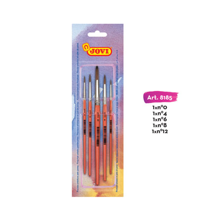 ROUND TIP NATURAL HAIR BRUSHES 0, 4, 6, 8,12