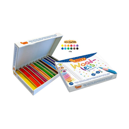 TUBE 288 TRIANGULAR WOOD-FREE PENCILS WOODLESS ASSORTED COLOURS
