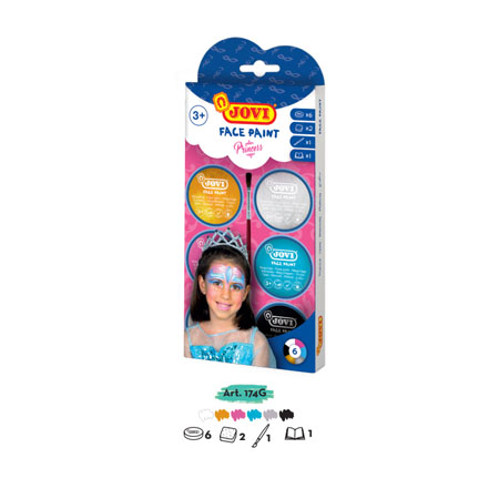 FACE PAINT SET PRINCESS 6 JARS 174G