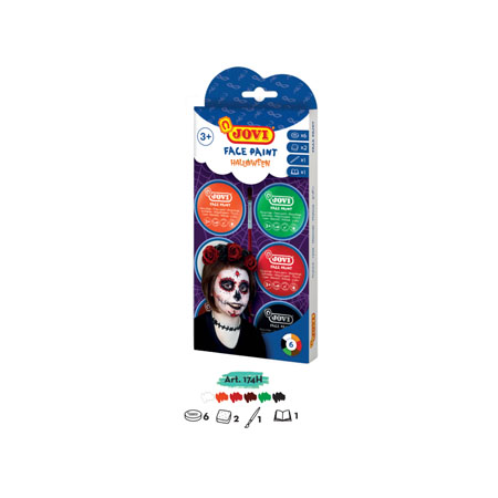 FACE PAINT SET HALLOWEEN 6 JARS 174H