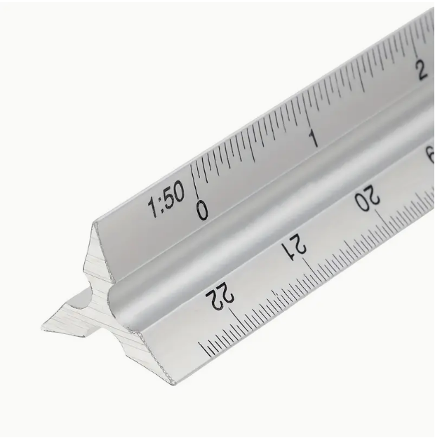 ALUMINIUM ALLOY TRIANGULAR RULER 30CM