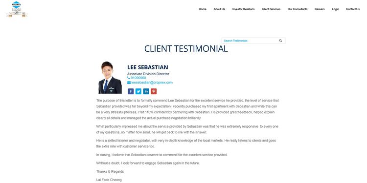 Sebastian Lee testimonial photo #1