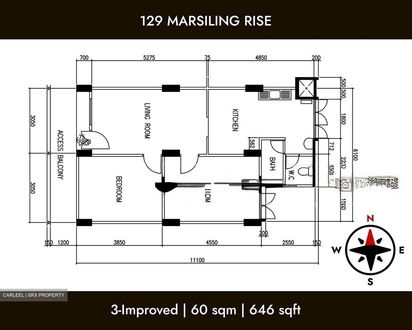 Marsiling Rise (Woodlands), HDB 3 Rooms - For Sale #106159811