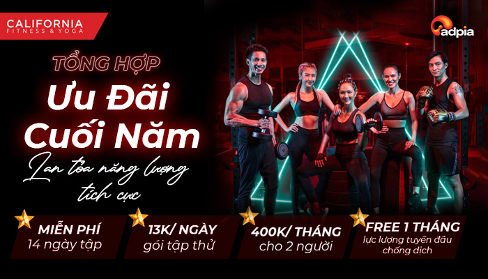 [ CALIFORNIA FITNESS & YOGA ] - ƯU ĐÃI CUỐI NĂM, BÙNG NỔ VOUCHER GIẢM GIÁ