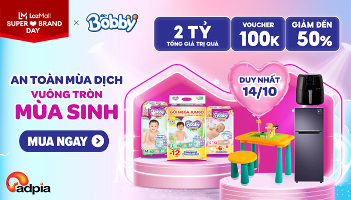 [LAZADA] BOBBY SUPER BRAND DAY - HOA HỒNG THƯỞNG 4.5%