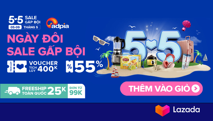 [LAZADA] Ngày đôi sale gấp bội - Sale 5 tháng 5