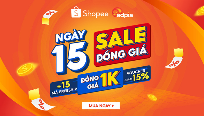 [SHOPEE] 15.4 Sale giữa tháng, gì cũng rẻ - Săn voucher ngập tràn