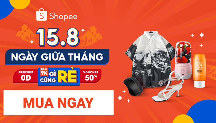 [SHOPEE] SIÊU SALE NGÀY GIỮA THÁNG, GÌ CŨNG RẺ CHỈ TỪ 9K CHÍNH THỨC BẮT ĐẦU