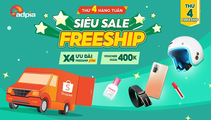 [SHOPEE] "SIÊU SALE FREESHIP 6.4 - 13.4" - THỨ 4 HÀNG TUẦN