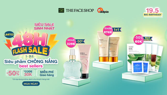 [THEFACESHOP] Đón sinh nhật cực chill - 48h Flash Deal