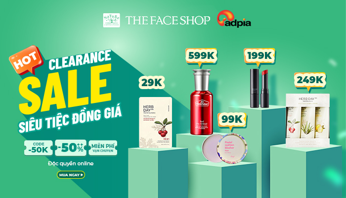 [THEFACESHOP] Siêu tiệc đồng giá - Ưu đãi hot chỉ từ 29k