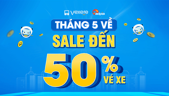 [VEXERE] Tháng 5 về sale đến 50% vé xe