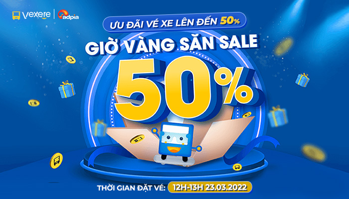 [VEXERE] GIỜ VÀNG SĂN DEAL - ƯU ĐÃI VÉ XE LÊN TỚI 50%