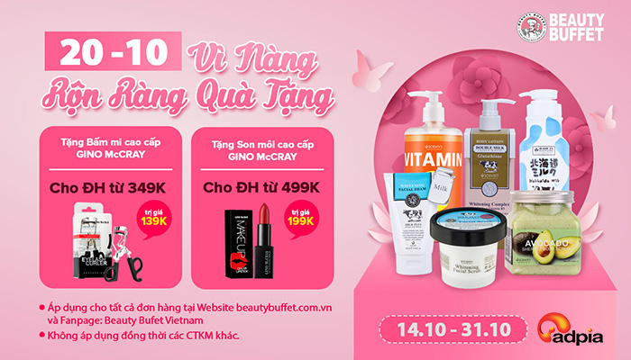 [BEAUTY BUFFET] 20-10 VÌ NÀNG - RỘN RÀNG QUÀ TẶNG