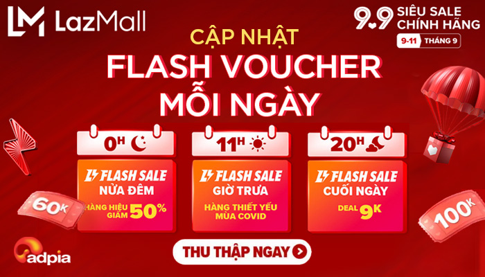 [LAZADA] CẬP NHẬT THÊM FLASH VOUCHER MỖI NGÀY