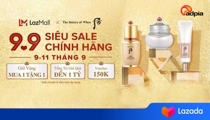 [LAZADA] DUY NHẤT 9 - 11.9 - SIÊU SALE CHÍNH HÃNG - SIÊU DEAL DƯỠNG NHAN CHUẨN VƯƠNG HẬU