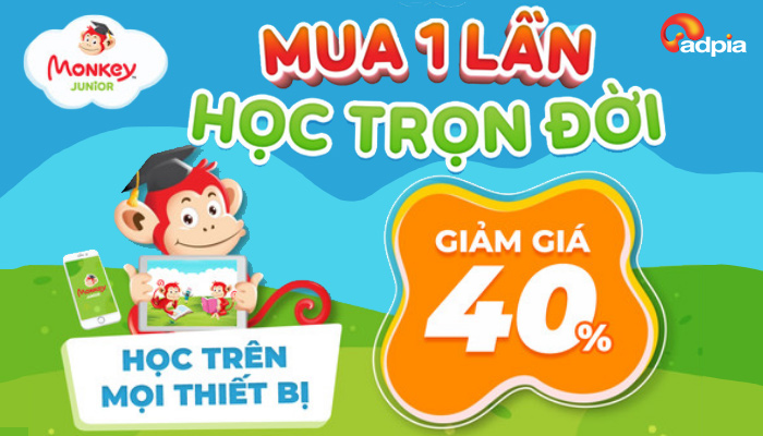 [MONKEY JUNIOR] GIẢM GIÁ 40% KÈM QUÀ TẶNG MUA 1 LẦN HỌC TRỌN ĐỜI