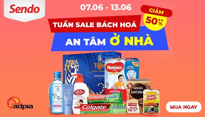 [SENDO] TUẦN SALE BÁCH HÓA - AN TÂM Ở NHÀ GIẢM TỚI 50%