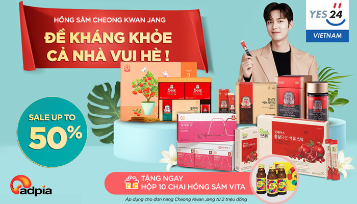 [YES24] CHEONG KWAN JANG HỒNG SÂM TĂNG CƯỜNG SỨC KHOẺ SALE UPTO 50%