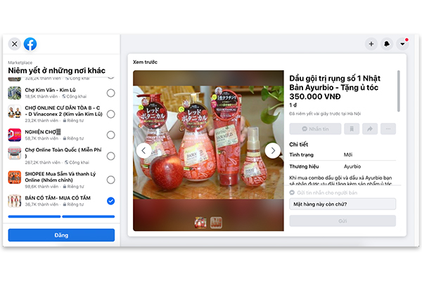 Hướng dẫn sử dụng Facebook Marketplace làm affiliate