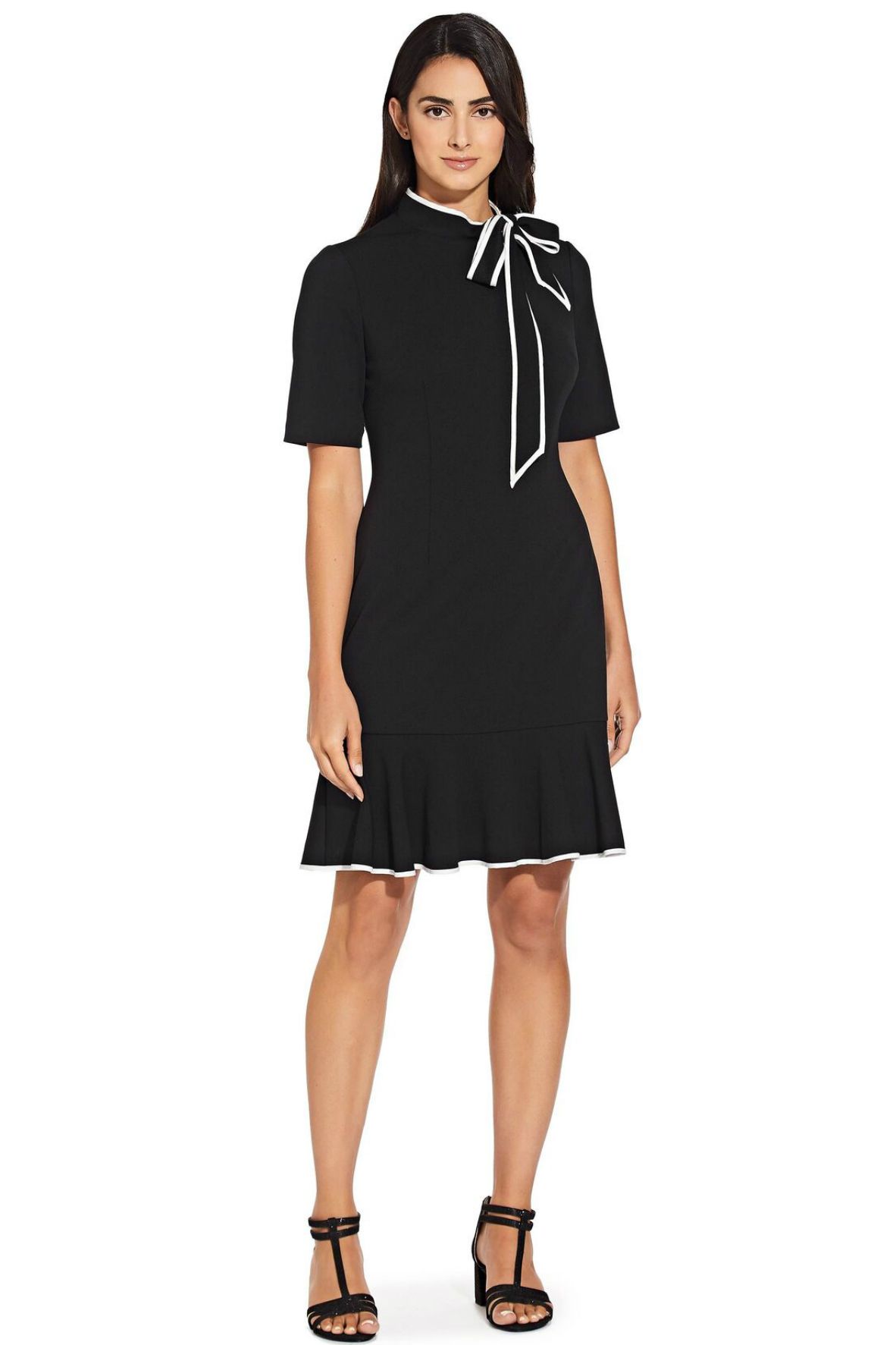 adrianna papell mock neck dress