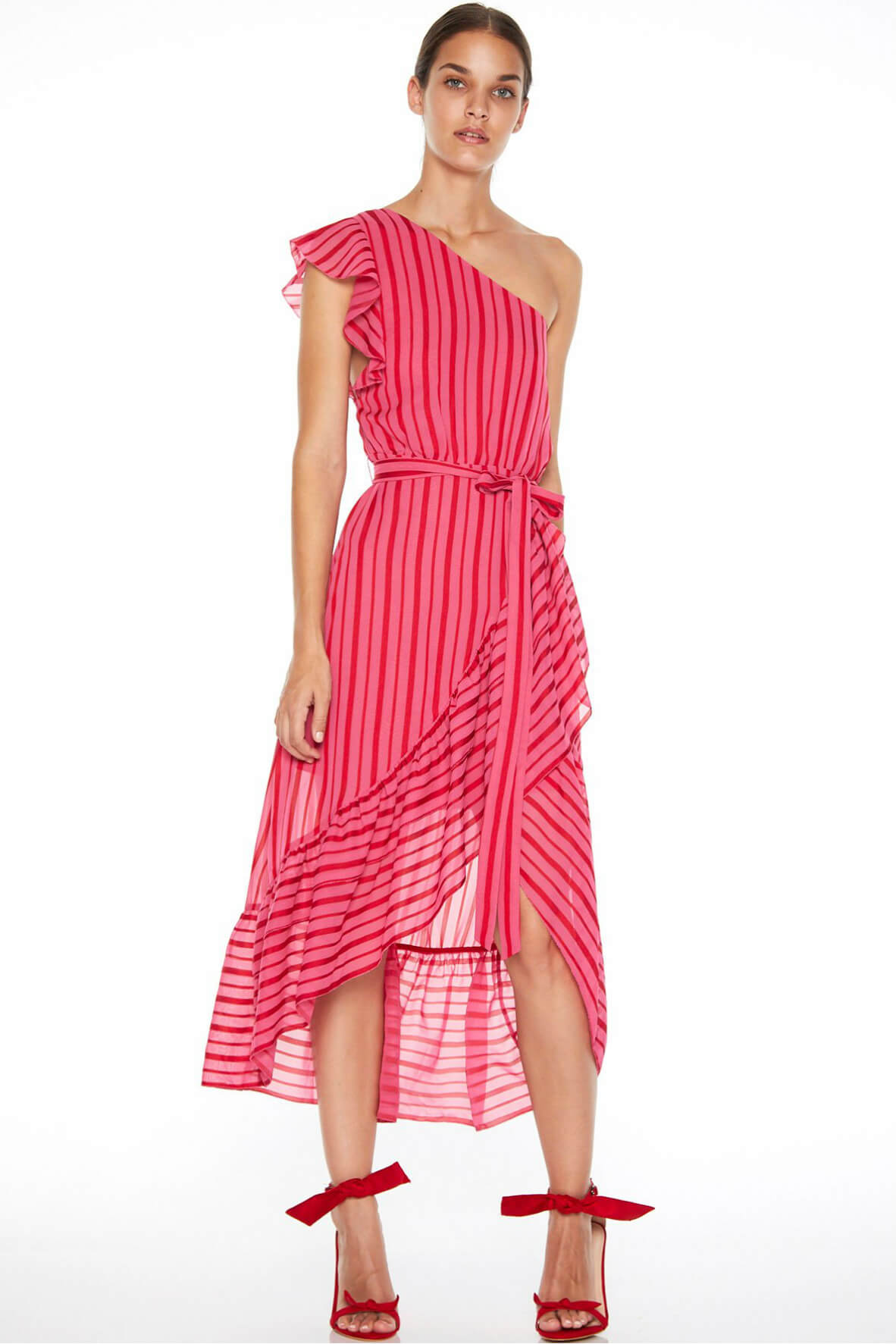 talulah bittersweet flounce midi dress
