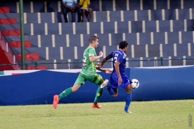 އޭޕްރިލް 6، 2015: ފުޓުބޯޅަ ސީސަން ހުޅުވުމުގެ ގޮތުން ކޮންމެ އަހަރަކުވެސ ބާއްވަމުން އަންނަ ޗެރިޓީ ޝިލްޑް މެޗުގެ ތެރެއިން: ނިއުރޭޑިއަންޓްގެ މައްޗަށް 0-2 އިން ކުރި ހޯދާ، މިއަހަރުގެ ޗެރިޓީ ޝިލްޑް ކާމިޔާބު ކުރީ މާޒިޔާ -- ސަންފޮޓޯ/ އަލީ ނަސީރު